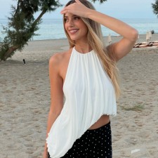 Halterneck Sleeveless Irregular Top LJSF-T6822271H