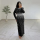 Hot Diamond Long Sleeve Maxi Dress BY-7767