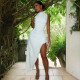 Solid Color Sleeveless Irregular Long Dress GJYO-JD305779