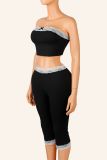 Lace Patchwork Tube Top Two Piece Pants Set YWXS-K26L2805