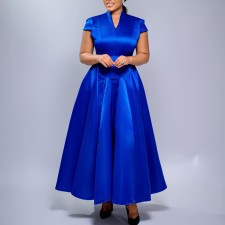 Plus Size Short Sleeve V Neck Maxi Dress GATE-643