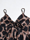 Leopard Print Sling Wide Leg Jumpsuit SHD-8516
