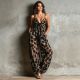 Leopard Print Sling Wide Leg Jumpsuit SHD-8516