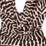 Long Sleeve Backless Print Mini Dress GDSF-Q26DS196