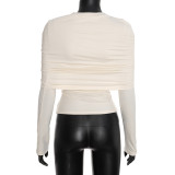 Fashion Solid Color Shawl Tops GSBW-Q26TP190