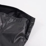 PU Leather Belt Mini Dress GPKJ-MR51383