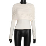 Fashion Solid Color Shawl Tops GSBW-Q26TP190