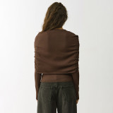 Fashion Solid Color Shawl Tops GSBW-Q26TP190