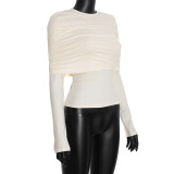 Fashion Solid Color Shawl Tops GSBW-Q26TP190