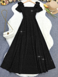 Rhinestone Sparkling Bow Midi Dress GYLY-10967