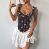 V Neck Polka Dot Printed Tank Top GPBY-VE8576