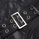 PU Leather Belt Mini Dress GPKJ-MR51383