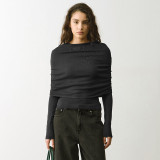 Fashion Solid Color Shawl Tops GSBW-Q26TP190