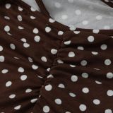 Polka Dots Printed Halterneck Bandage Jumpsuit MZ-26013
