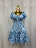 Off Shoulder Backless Ruffles MinI Dress GADE-2939