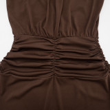 Deep V Neck Long Sleeve Mini Dress GSBW-C26DS342
