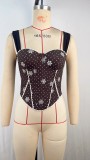 Polka Dot Printed Bandage Vest GPBY-VE8578