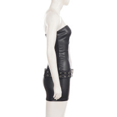 PU Leather Belt Mini Dress GPKJ-MR51383