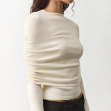 Fashion Solid Color Shawl Tops GSBW-Q26TP190