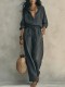 Solid Color Long Sleeve Shirt Two Piece Pants Set GWDS-260714