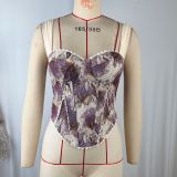 Sexy Printed Wrap Chest Tank Tops GPBY-8499B