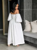 Solid Color Tie Up Wide Leg Two Piece Pants Set OD-8783