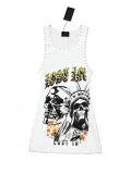 Letter Printed Sleeveless Mini Dress GNJF-Z333