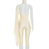 Single Shoulder Long Sleeve Backless Seventh Jumpsuit GDSF-J26JP392