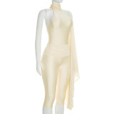 Single Shoulder Long Sleeve Backless Seventh Jumpsuit GDSF-J26JP392