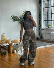 Camouflage Printed Loose Straight Pants LSD-2612