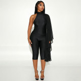 Single Shoulder Long Sleeve Backless Seventh Jumpsuit GDSF-J26JP392