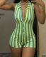 Deep V Neck Stripe Sleeveless Romper GNJF-Z12