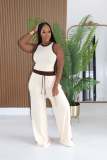Contrast Color Sleeveless Vest Two Piece Pants Set GTYZ-7627