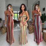 Sexy Printed Spaghetti Strap Maxi Dress CYA-902494