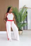Contrast Color Sleeveless Vest Two Piece Pants Set GTYZ-7627