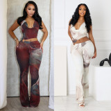 Tie Dye Ink Wash Printed Two Piece Pants Set GTYZ-7622