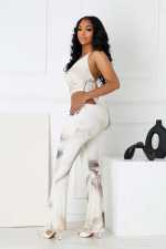 Tie Dye Ink Wash Printed Two Piece Pants Set GTYZ-7622