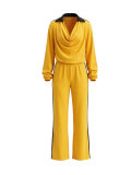 Long Sleeve Solid Color Loose Two Piece Pants Set HNIF-YY050