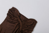 Off Shoulder Solid Irregular Dress GZJQ-K6D16719A