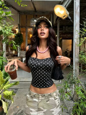 Polka Dot Printed Sleeveless Tank Top GXIY-K25L1779