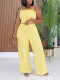 Solid Color Sling Vest Two Piece Pants Set HNIF-GY332