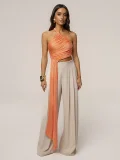 Solid Color Single Shoulder Ruched Top SHD-8129