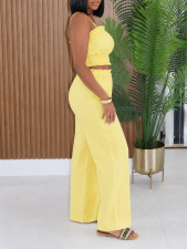 Solid Color Sling Vest Two Piece Pants Set HNIF-GY332