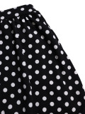 Polka Dot Printed Long Sleeve Two Piece Skirts Set HNIF-YF404