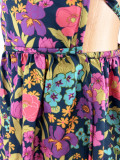 Flower Printed Backless Sling Mini Dress SHD-8522
