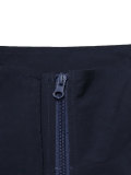 Contrast Color Zipper Sport Two Piece Short Set HNIF-SR006