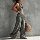 Sleeveless Off Shoulder Backless Jumpsuit SHD-8519