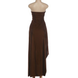 Off Shoulder Solid Irregular Dress GZJQ-K6D16719A