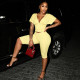 Solid Color V Neck Sport Two Piece Set GJYO-JS919230