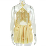 Solid Color Loose Halterneck Two Piece Skirts Set GJYO-JSD711961